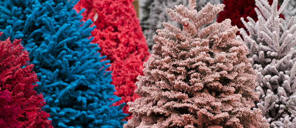 Flocked Trees & Wreaths